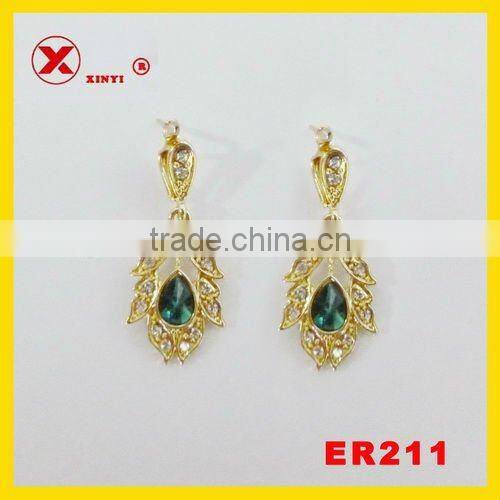 single stone cheap chinese red stone earring designs