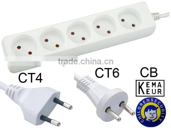 Holland power Extension Socket 5 way outlets with KEMA CB approved