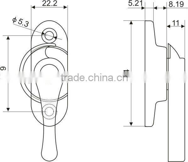 90930902 Zinc alloy Sliding Window Handle Sliding Window lock Crescent Lock Sliding Door lock PWS