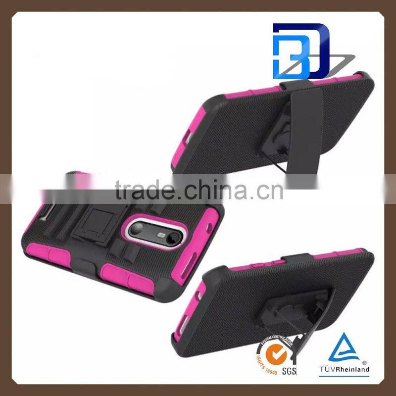Alibaba Chinese Supplier 3 in 1 heavy duty shock proof belt case For Motorola moto X3 lowest price