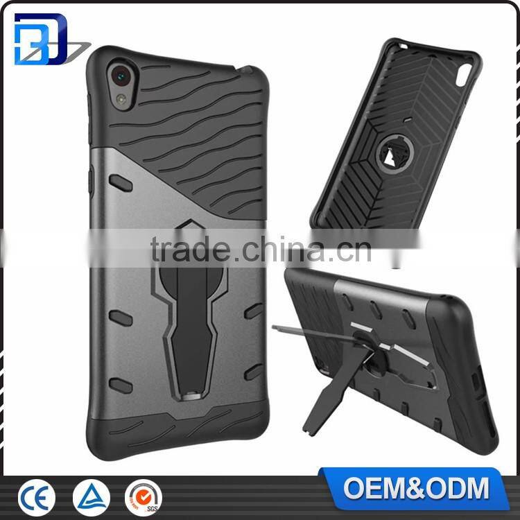 High Quality Mobile Phone TPU + PC Hard Kickstand Armor Hybrid Case For Sony Xperia E5 Back Covers