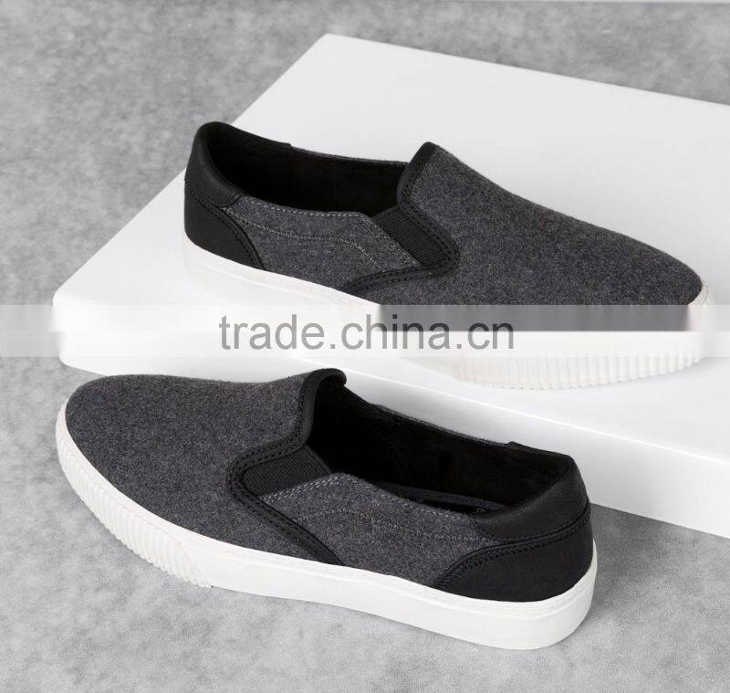 grey felt slip on platform shoes women sneakers cheap casual canvas shoe woman 2016