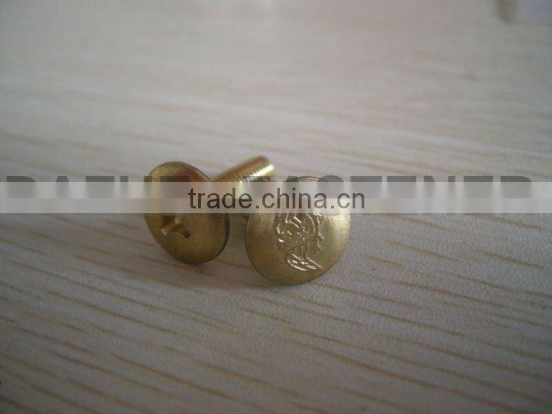 Double cap rivets with slotted head