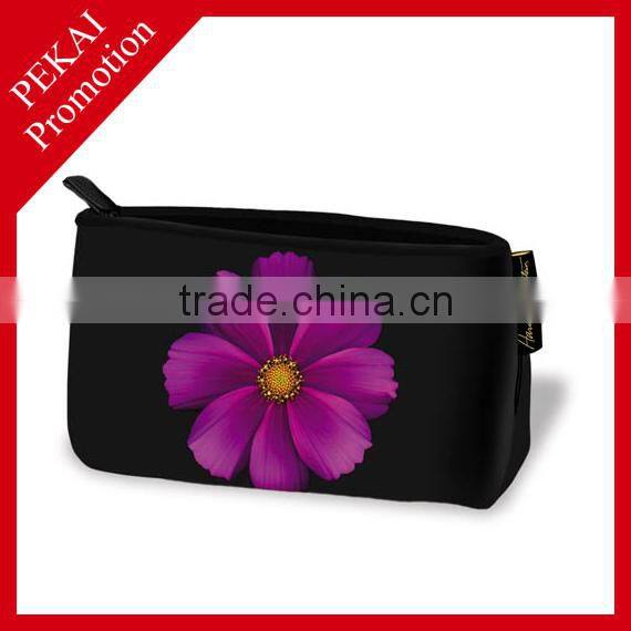 Colorful cosmetic bag with three compartments