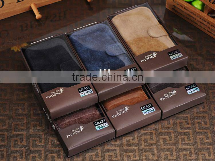 For Samsung Galaxy S3 i9300 High Quality Ultra Thin Magnetic Flip Wallet Genuine Cowhide Leather Stand Case