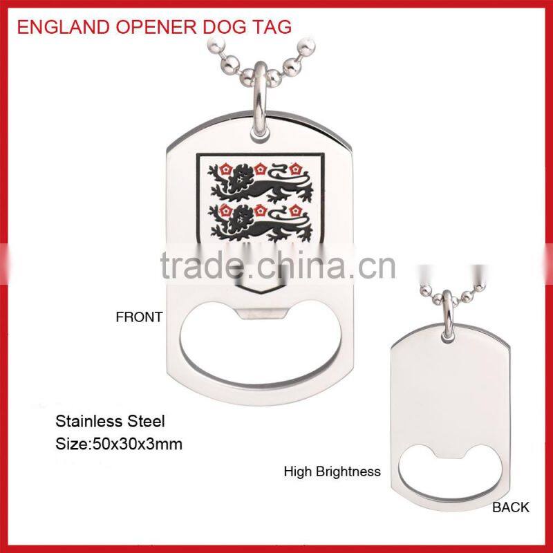 Fashion Stainless Steel Pendant Bottle Opener With Lioin Dog Tag