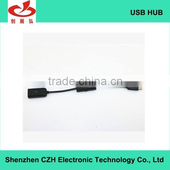 Hot sell high speed 2 PORT 2.0 Micro USB OTG Charge Hub for Mobile Phone and Tablet