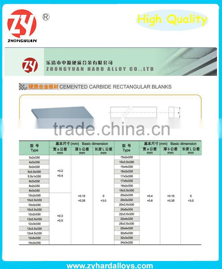 virgin material extrusion tungsten carbide plate