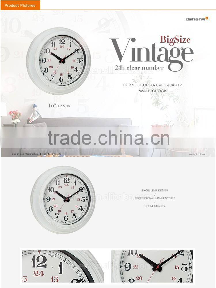 DEHENG big size 24 numbers quartz wall clock