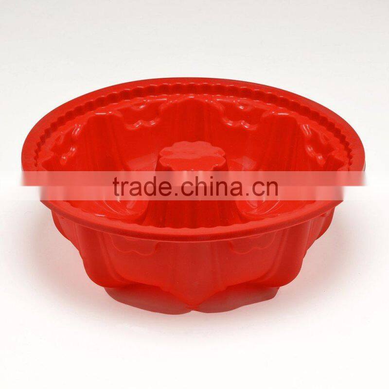 FDA food grade microwave safe non stick big deep fluted bundt pumpkin bpa free large round silicone flan cake mould