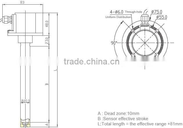 Aluminum capacitance oil fuel level gauge