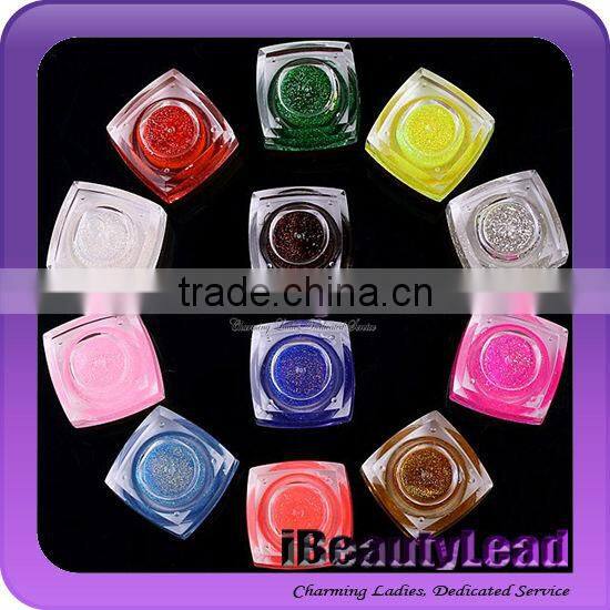 2014 Glitter UV gel nail uv gel with 12 colors