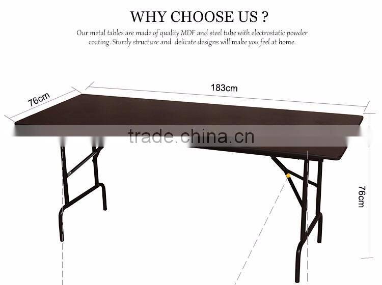 Rectangular narrow folding table with top quality
