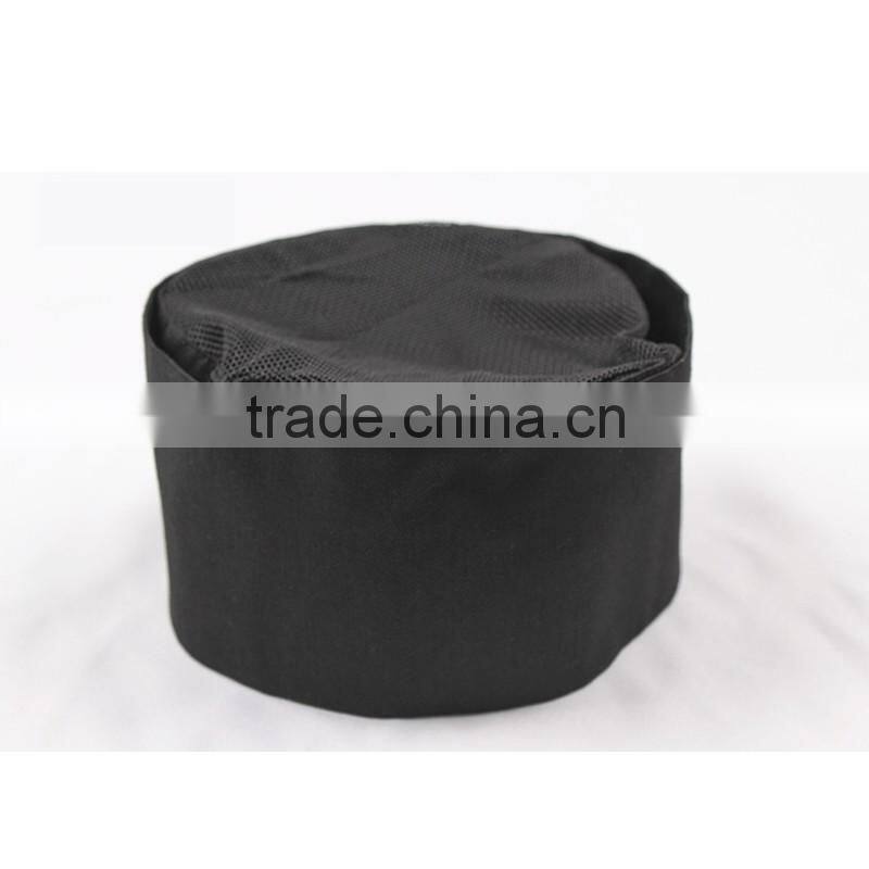 cotton chef skull hat with mesh net on the top