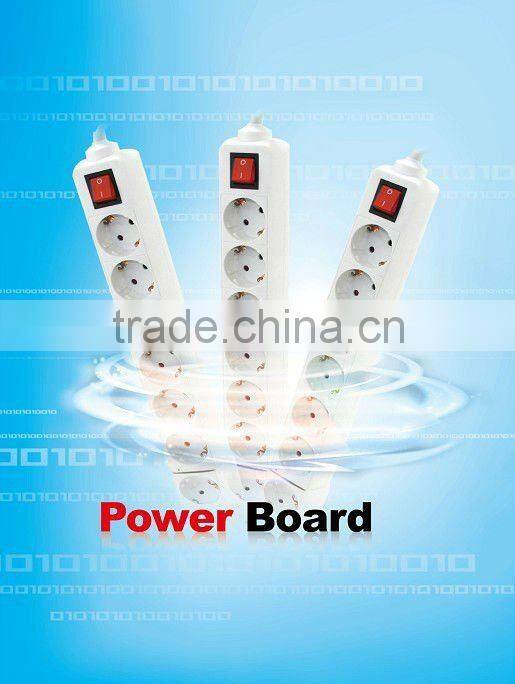 EU type 3-way 6ft Surge Protector Power Strip for PC/TV/Wii