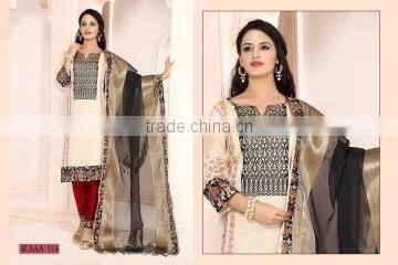 Magnetic Off White Cotton Churidar Suit/best Churidar Suit online shopping