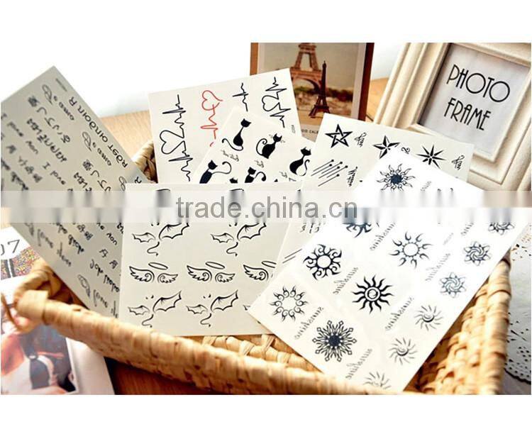 custom normal self adhesive water transfer sexy body temporary tattoo sticker