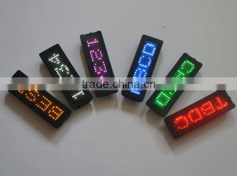 alibaba express china electronic magnetic programmable and usb rechargeable led scrolling badge