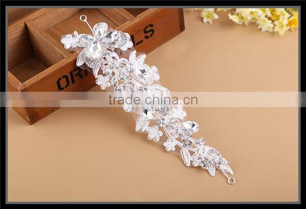 MYLOVE white crystal lace hair jewelry wedding hair accessory for bridal MLF106