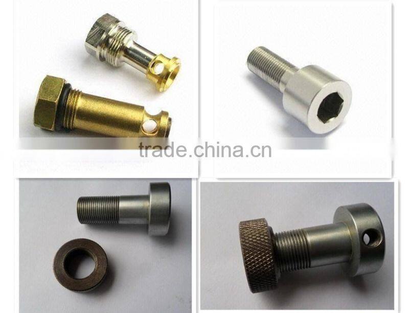 cnc lathing machines copper screws connector made of copper material nickel plated finish