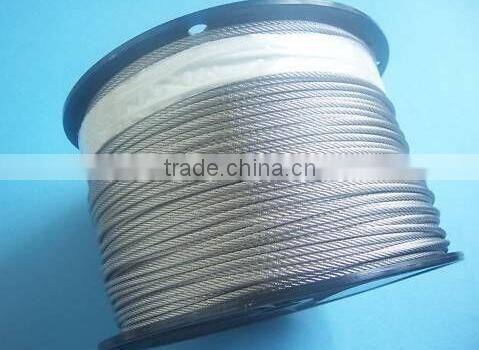 304 Stainless Steel Wire Rope Cable, 3/16, 7x19, 100 ft