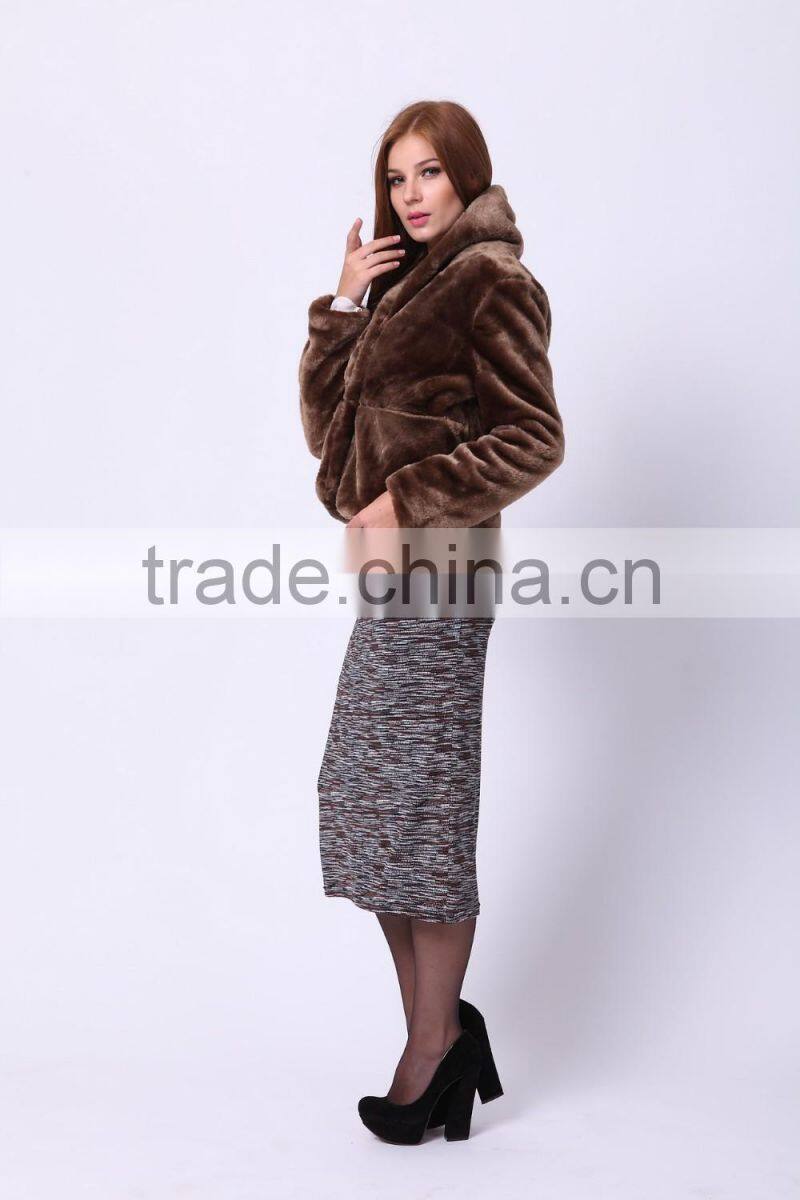 2016 PRETTY STEPS winter collections woman gender and OEM service supply type faux fur jacket