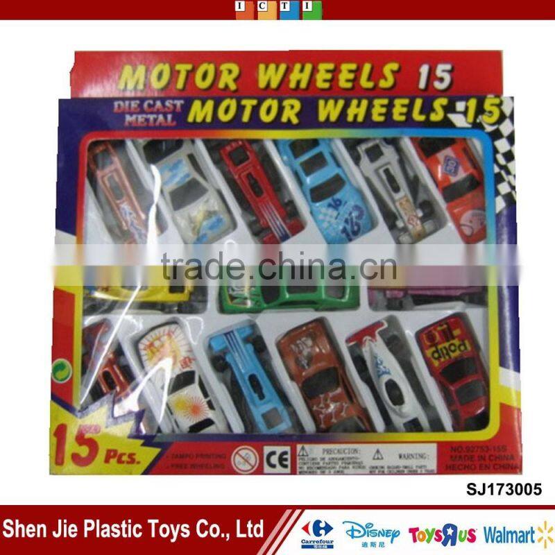 15pcs Die cast model car mini friction car toy for boys