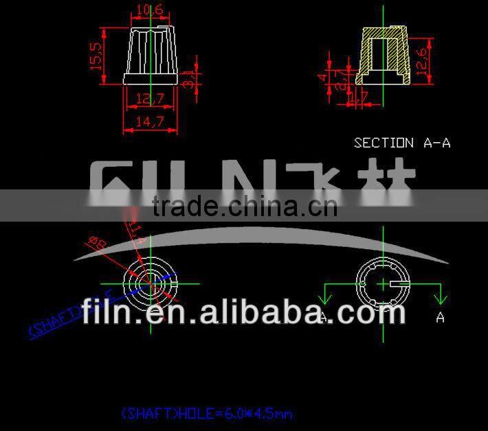 miniature round colored plastic guitar control knob