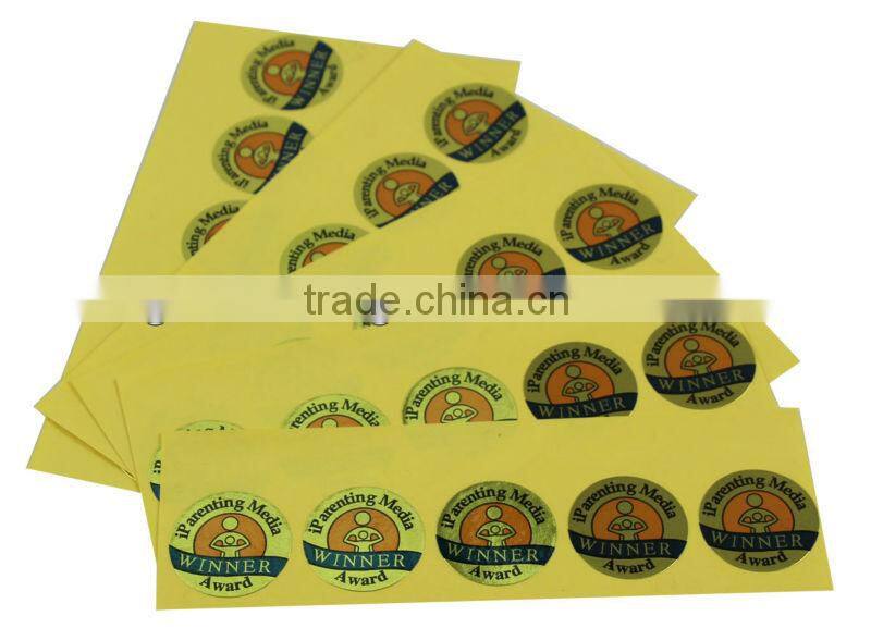 waterproof gold printed label