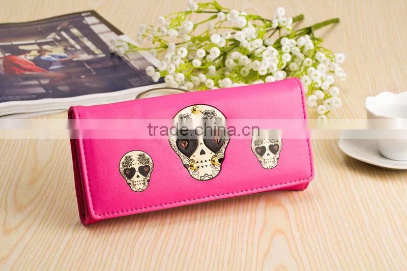 Cheap New Fashion Womens Pu Leather Bag Skull Fashion Handbag Girl Purse Wallet For Sale
