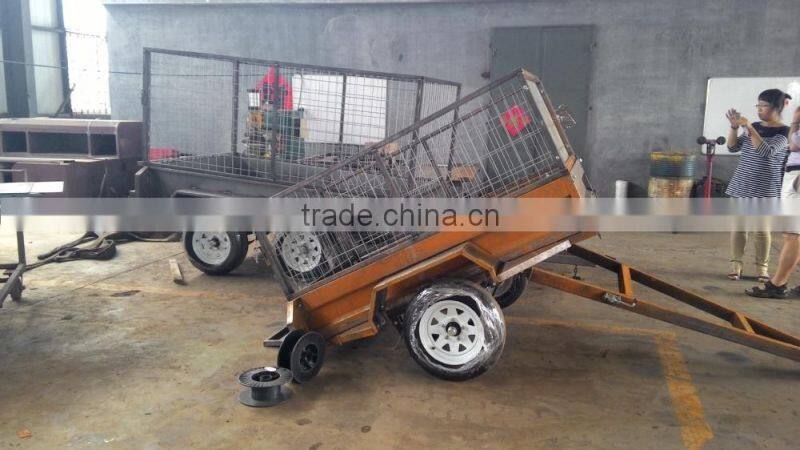 hot dipped galvanized single axle hydraulic farm box tipping trailer