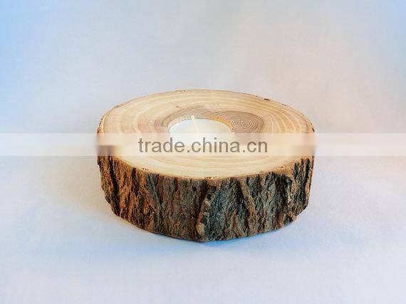 Rustic Natural Home Decoration Wooden Candle Holder Log Candle Holder