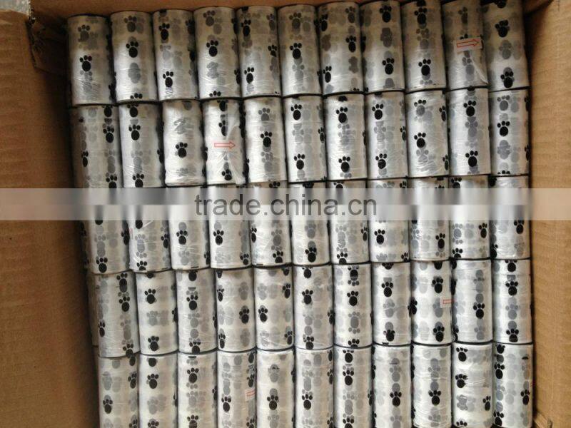 Colorful doggie waste bag biodegradable pet poop bag with printing