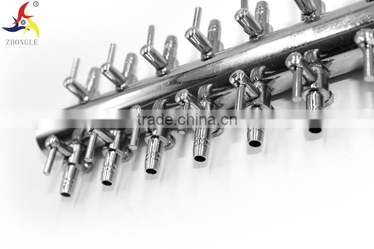 8mm inlet 4mm outlet one way in 14 way out metal air control valve both for liquid
