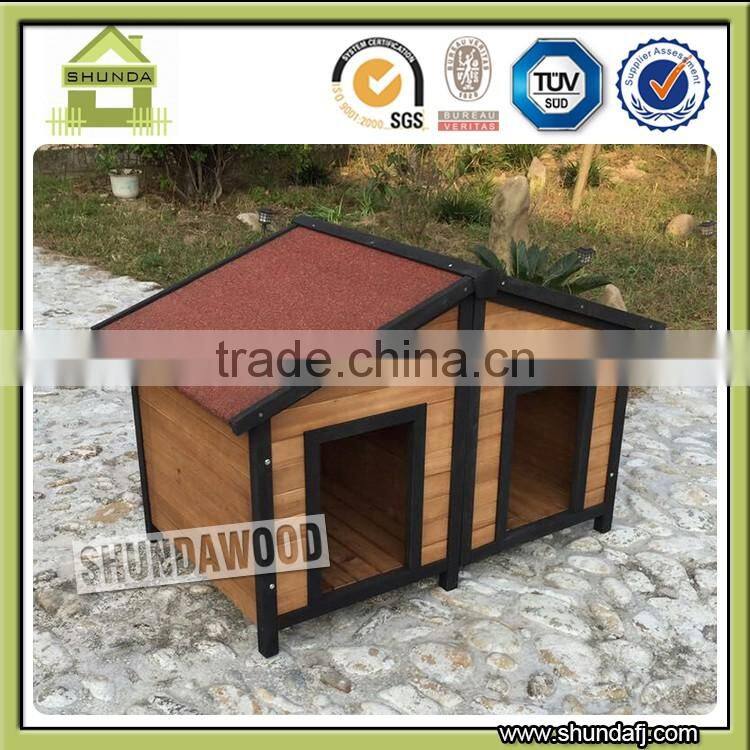 SDD12L twindoor garden decorative wooden dog house