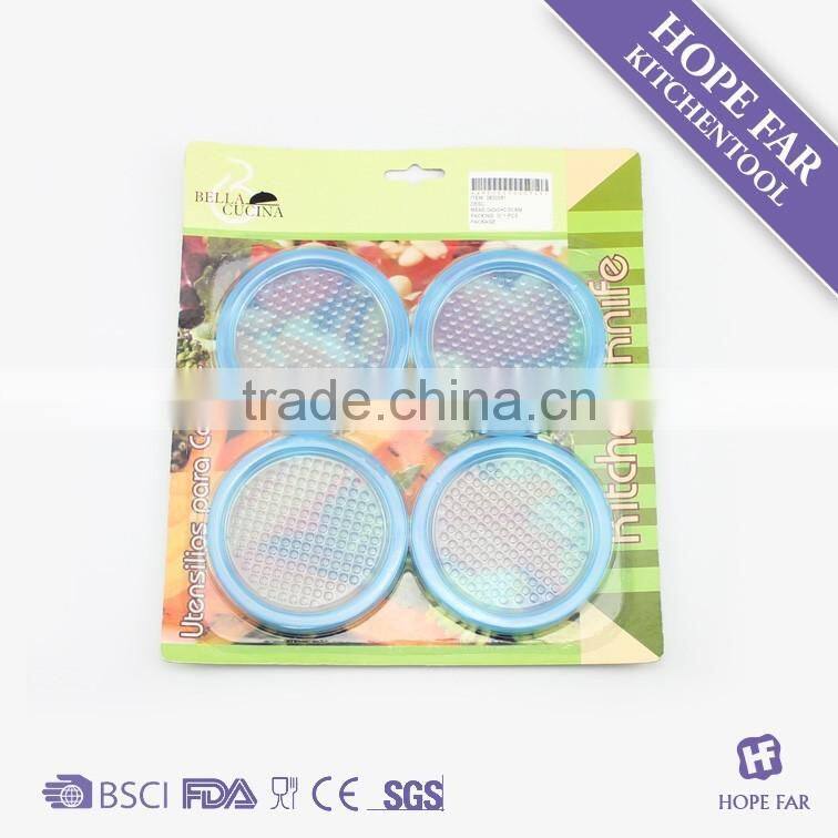 0600061 4pcs round shape plastic cup mat set