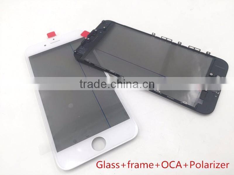 original replacements parts glass with frame oca polarized glass screen assembly for iphone 6 front glass