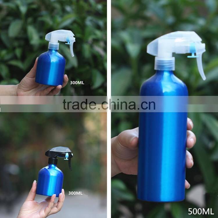 Wholesale 30ml-500ml blue aluminum cosmetic trigger spray bottle for cosmetic perfume packaging