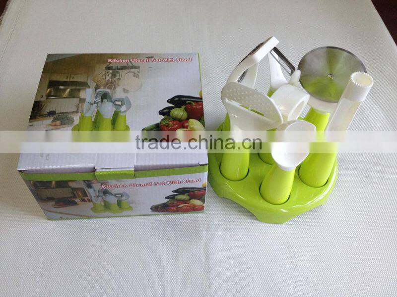 7 Components Eco-friendly Kitchen Utensil Set With Stand
