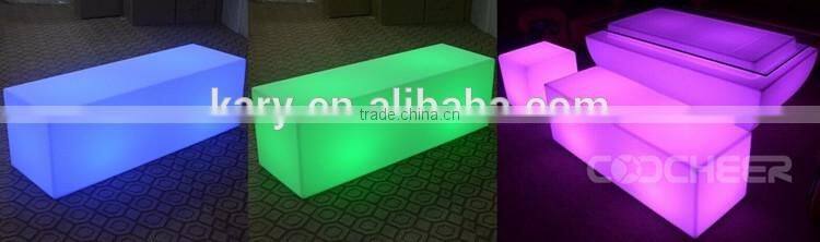 Plastic LED Stool LED Bench Light Up Patio Furniture