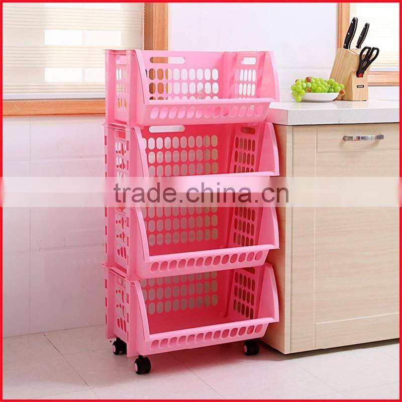 Household Storage 4 Tier Basket for Closet Office Garage Kitchen and Bathroom