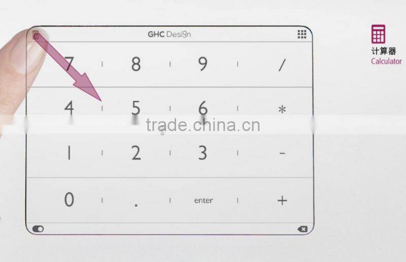 Ultra-Thin Smart Number Keypad For Macbook, Intelligent Touch Glass Keyboard, Thin Small Transparent Calulator Numberpad