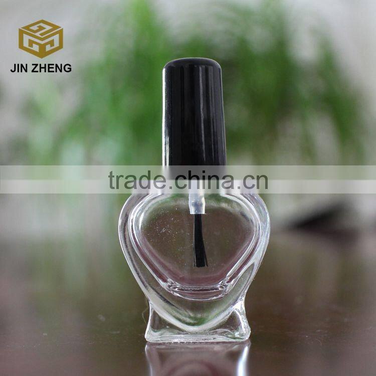 2015 hot selling heart shape 5ml 8ml empty nail polish glass bottle