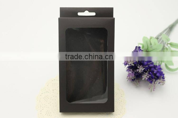 Black cardboard packaging box,Spot PVC window paper packaging for phone case