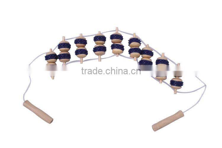 Wooden Wheel Body Back Waist Care Roller Massager