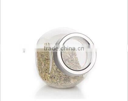Clear Oval Shap Hermetic Fancy Food Storage Glass 2oz Spice Storage Jar