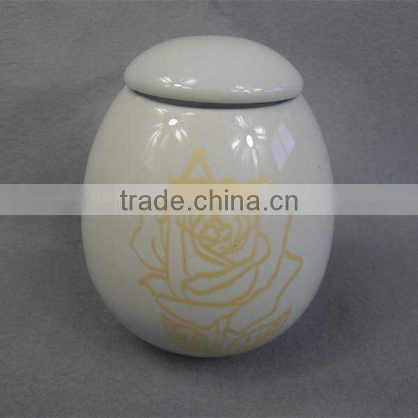 Best-selling high quality flowers ceramic cremation urn for ashes
