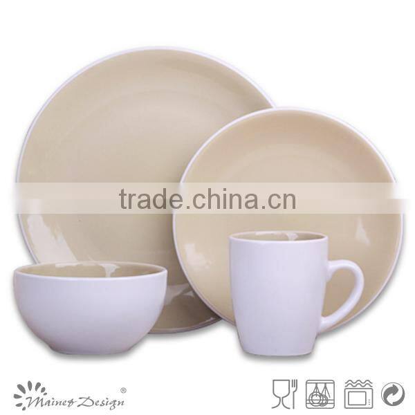 18pcs brown glazed stoneware dinnerware