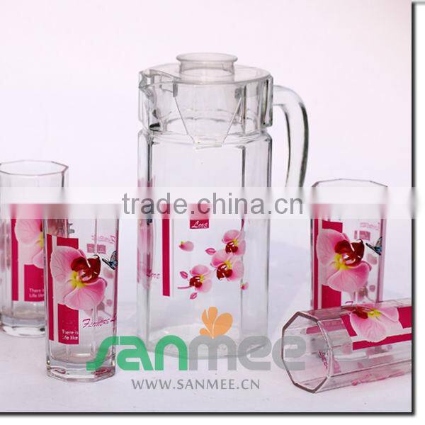 Home Decorative Glass Drinking Sets Big Jar Glass Water Sets