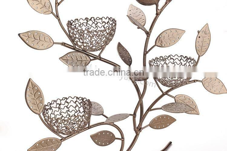 Metal jewelry tree display stand with 3 bird nest